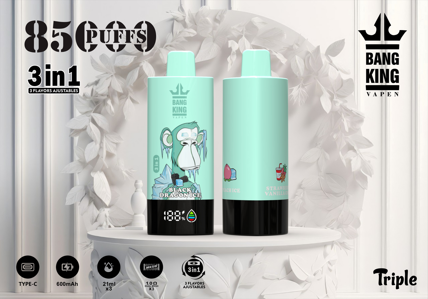 Prix Puff 85K Bouffees Bang King Triple 85K Puffs Cigarette électronique Jetable