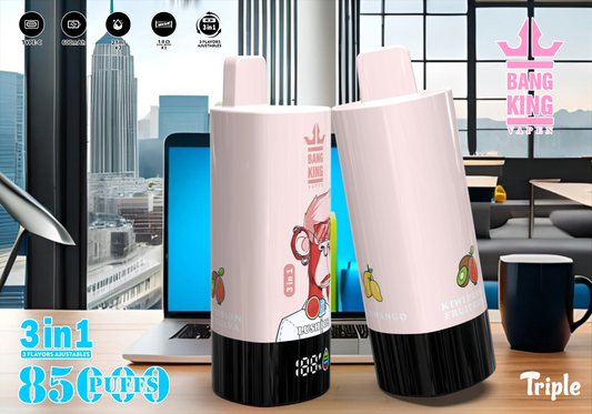 Puff Bang King 85000 Bouffees Triple Gout Vape Jetable with Rechargeable Batterie