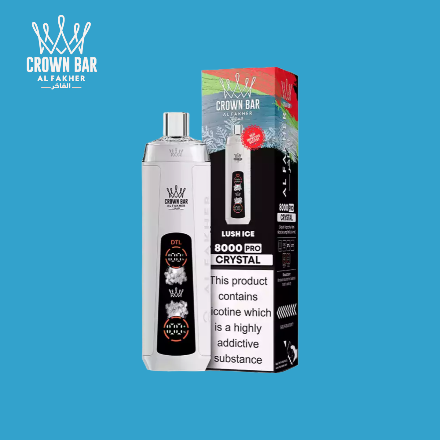 Lush Ice Al Fakher Crown Bar 8000 Crystal Vape