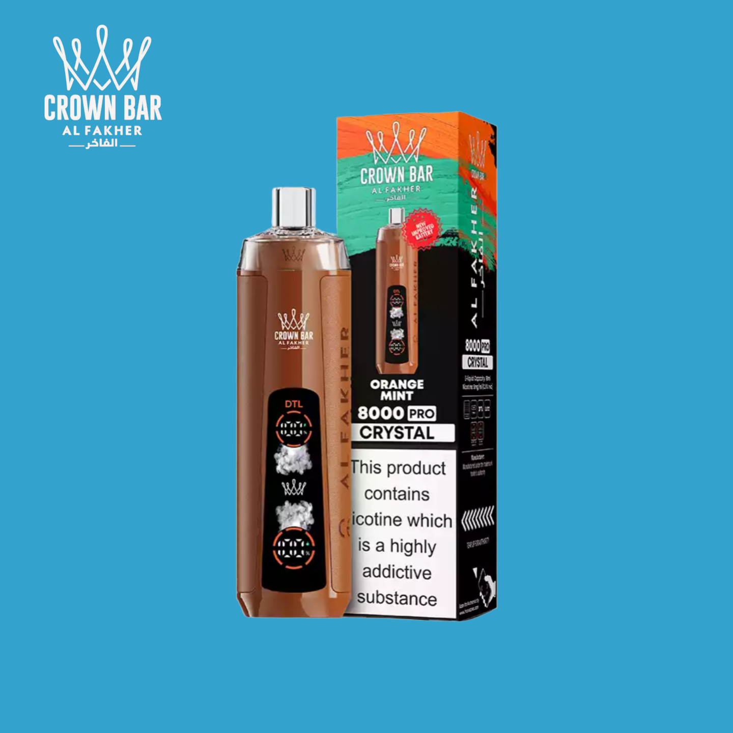 Orange Mint Saveur Al Fakher 8000 Vape
