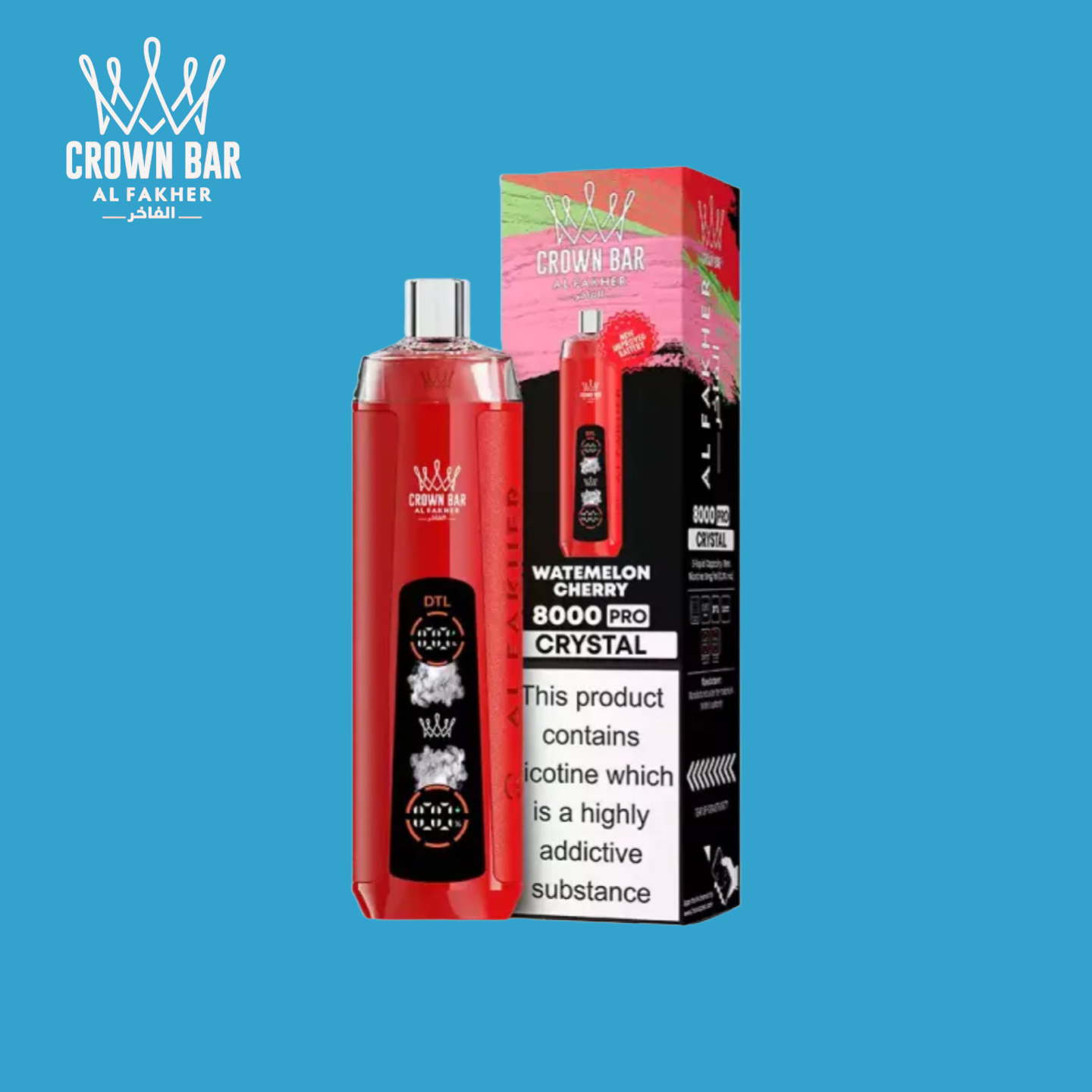 Al Fakher Crystal 8000 bouffées Watermelon Cherry
