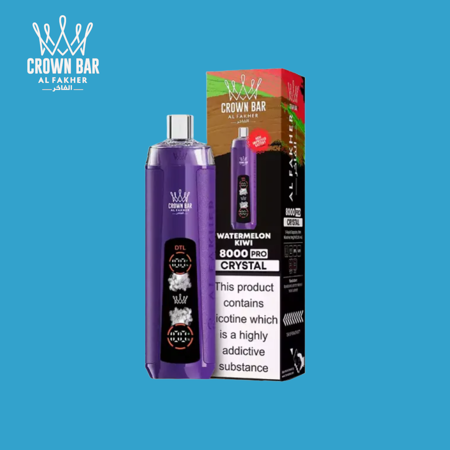 Al Fakher Crystal 8000 – Watermelon Kiwi