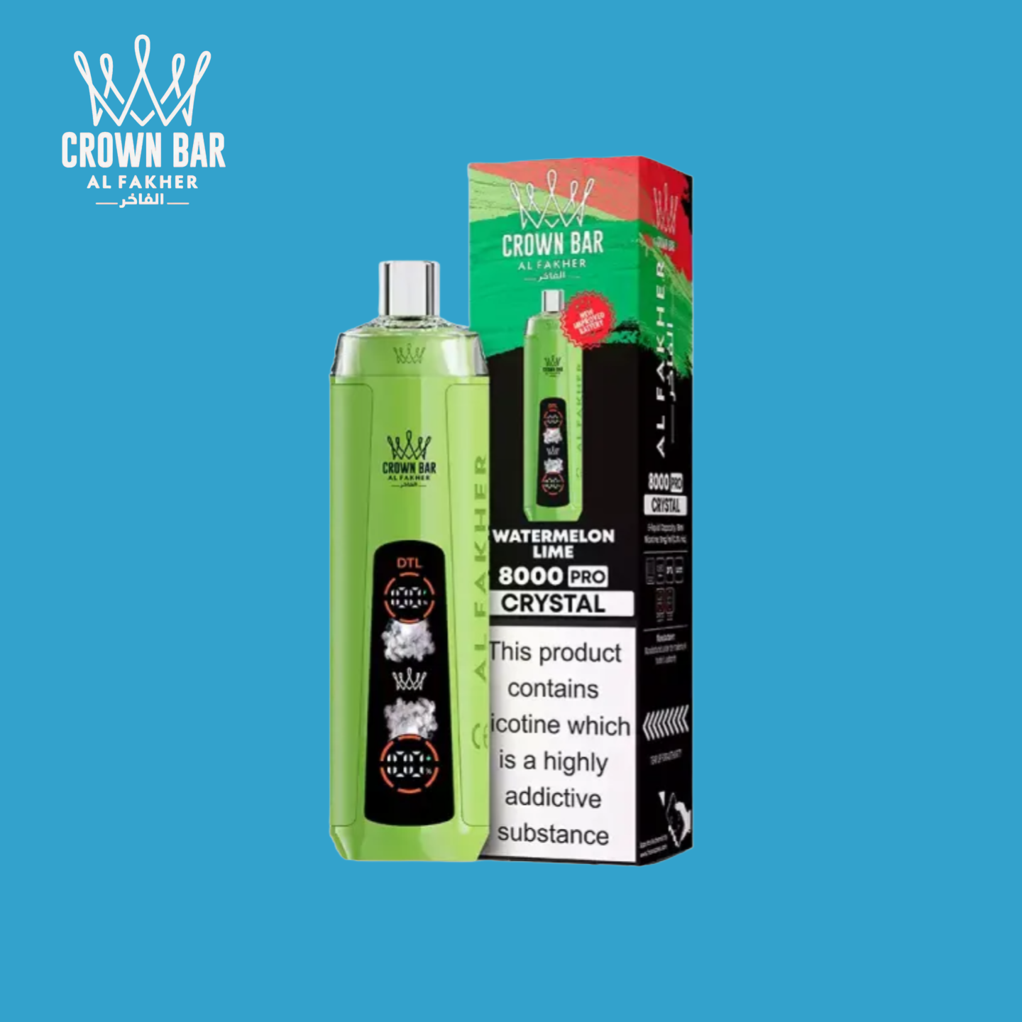 Puff Al Fakher Crystal 8000 Taff Watermelon Lime