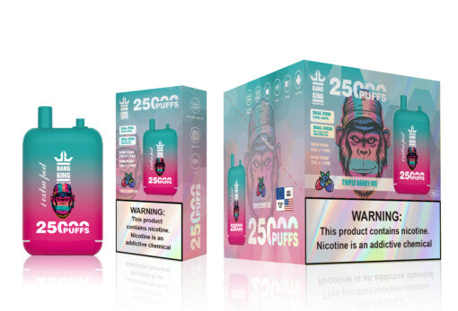 Bang King 25000 25K Puffs Dual Pod Strawberry Ice Gout Cigarette électronique Jetable