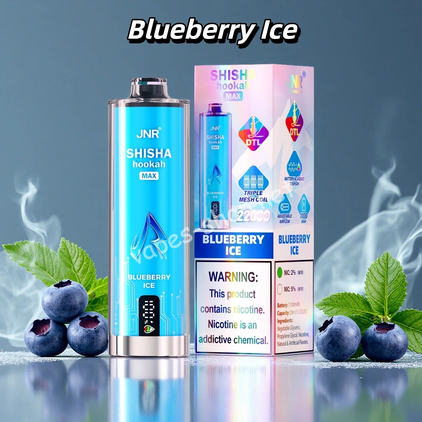JNR Vape Jetable Prix Puff 22K Puffs Blueberry Ice Gout with 29 ml E-liquide Vapes-Shop JNR Vape Jetable Prix Puff 22K Puffs Blueberry Ice Gout with 29 ml E-liquide Vapes-Shop