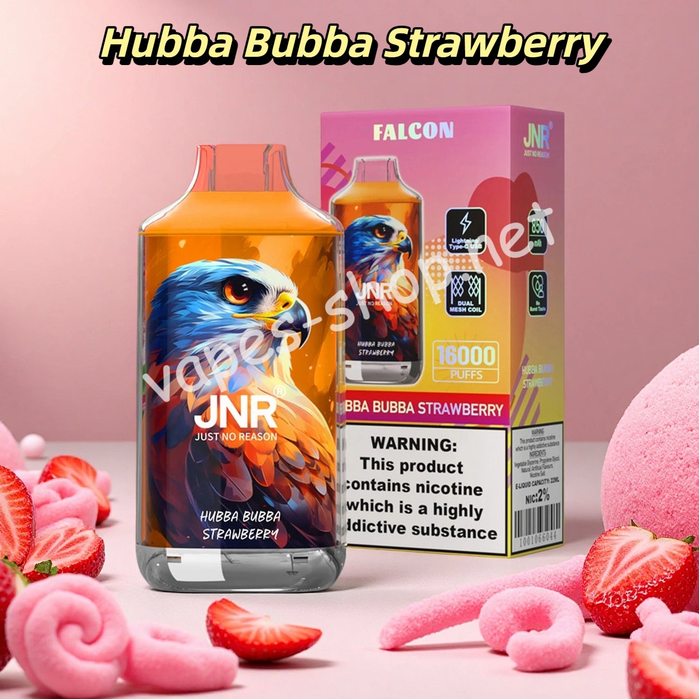 Puff 16000 Taff JNR Falcon Vape Jetable with 2% Nicotine - Hubba Bubba Vapes-Shop Puff 16000 Taff JNR Falcon Vape Jetable with 2% Nicotine - Hubba Bubba Vapes-Shop