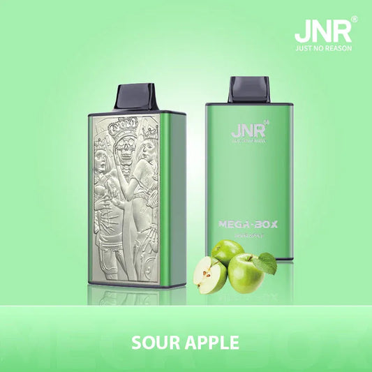Puff 25K Bouffees JNR Mega Box Sour Apple Gout Vape Jetable with 30 ml E-liquide