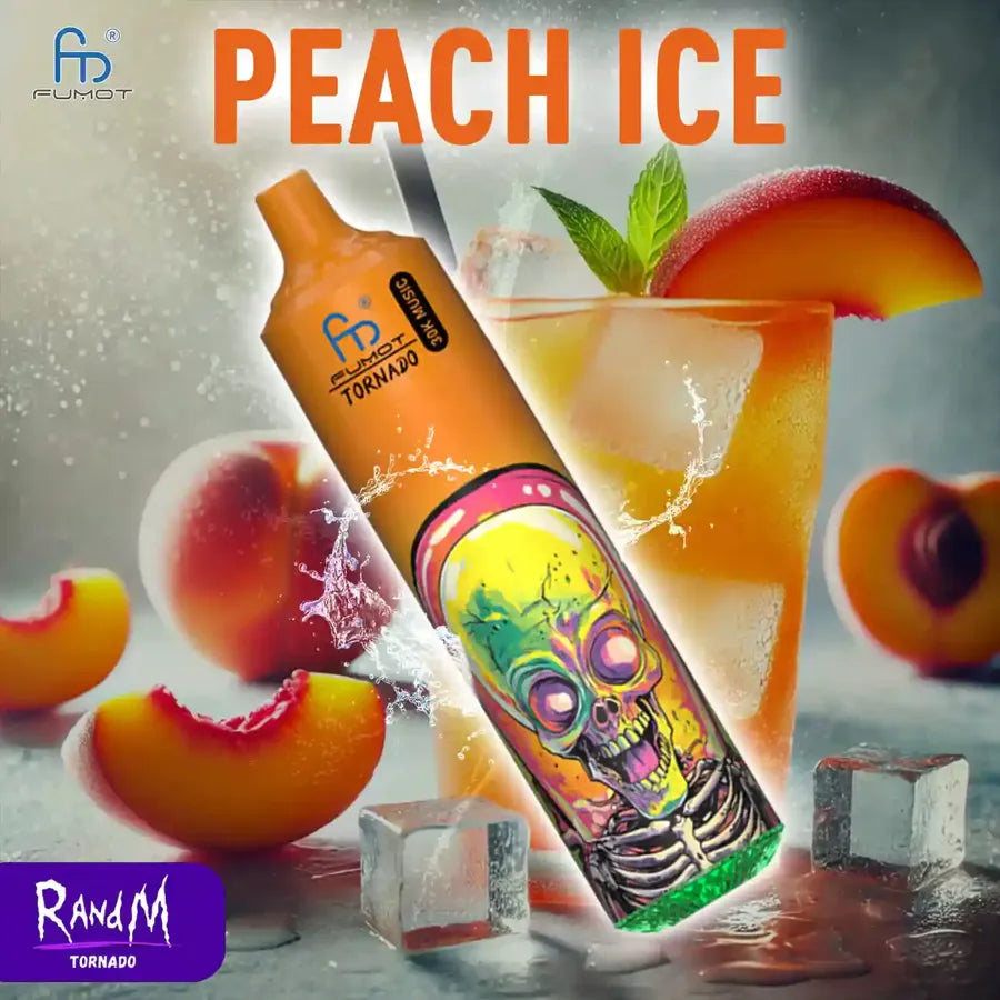 Randm Vape Jetable Peach Ice Saveur Puff 30K Taff with Batterie Rechargeable