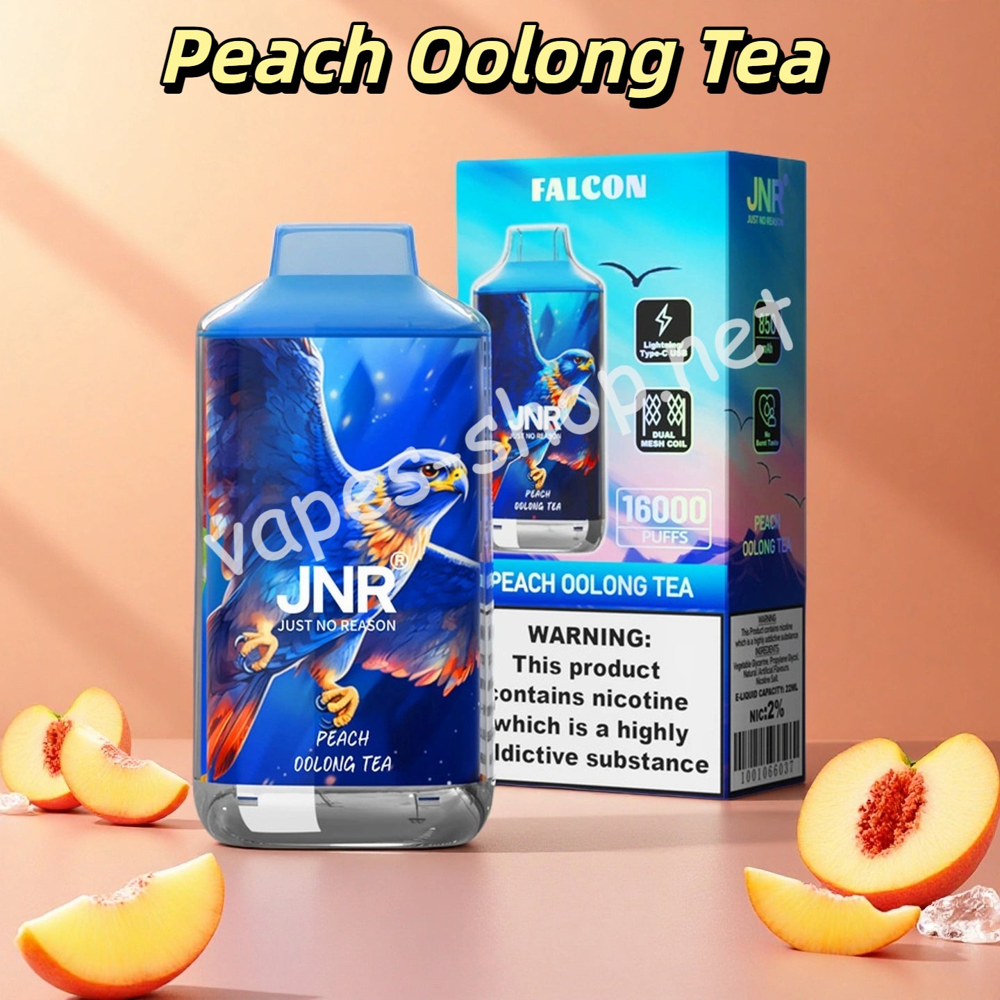 JNR 16K Vape Jetable Peach Oolong Tea Got with 850 mAh Batterie Vapes -Shop JNR 16K Vape Jetable Peach Oolong Tea Got with 850 mAh Batterie Vapes -Shop