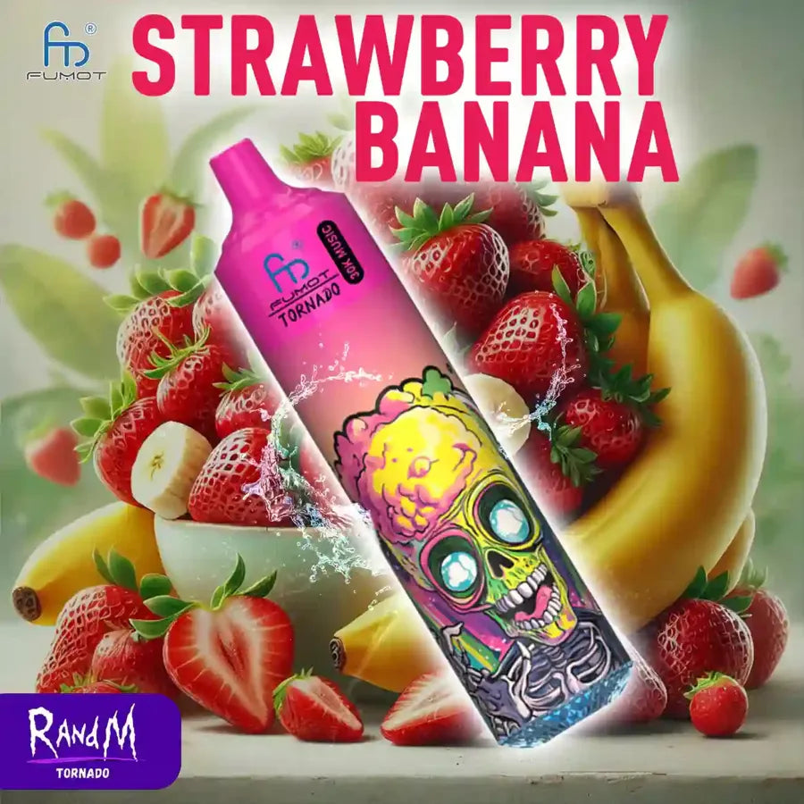 Puff 30000 Tiri Strawberry Banana Gout Tornado Vape Jetable
