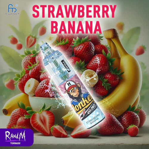 Cigarette électronique Jetable RandM Tornado Puff 7000 taff Strawberry Banana