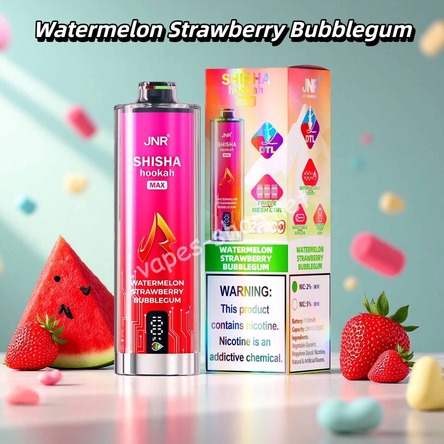 Watermelon Strawberry Bubblegum Puff JNR 22K Bouffees