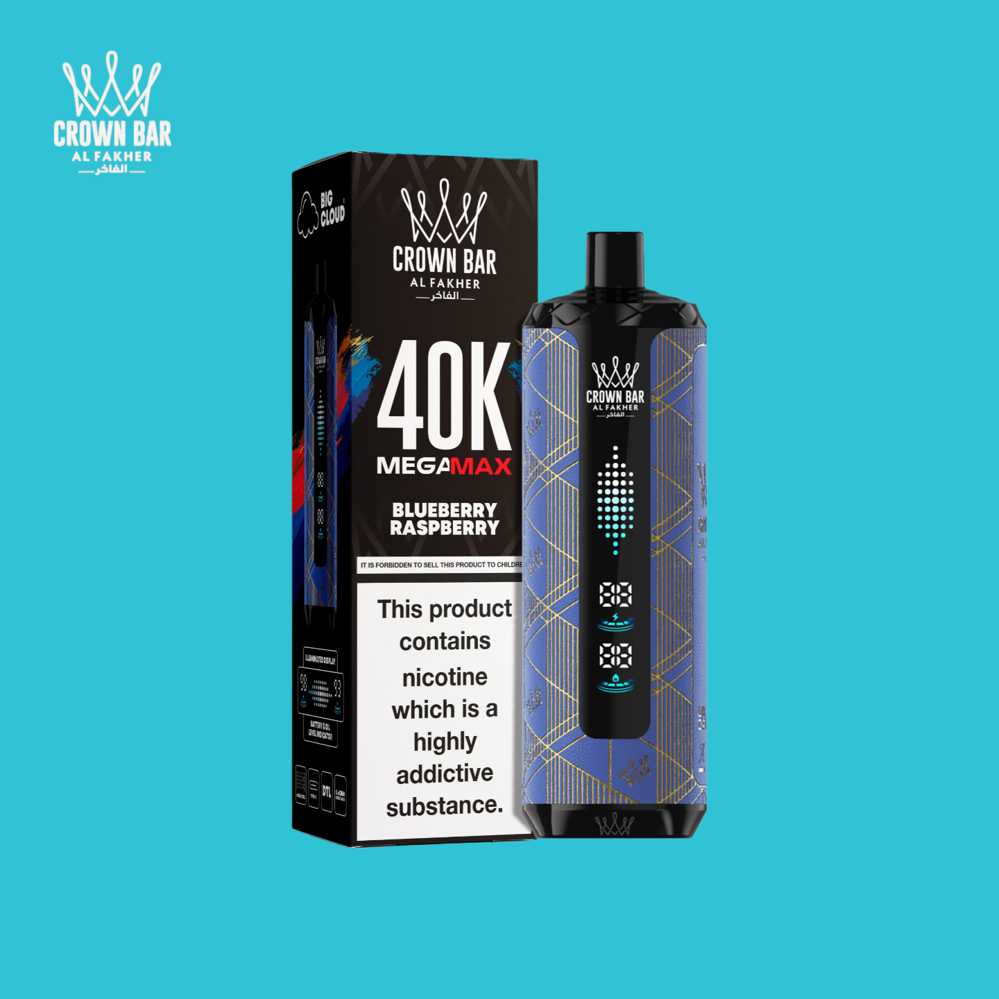 Puff Al Fakher Mega Max 40000 Taff Blueberry Raspberry