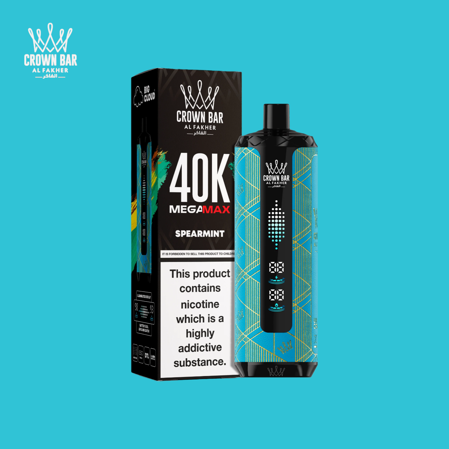 Puff Al Fakher Mega Max 40000 Taff Spearmint  Vapes-Shop