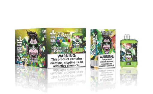 Puff 20000 Taff Bang King Vape Jetable Sour Apple Raspberry Saveur