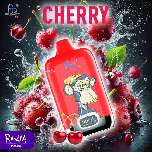 Randm Tornado 12000 Puffs Cherry Gout Vape Jetables with LED