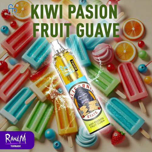 cigarette électronique jetable RandM Tornado puff 7k taff Kiwi Pasion Fruit Guave