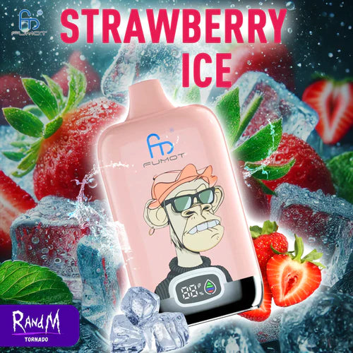 Prix Puff Tornado Randm 12000 Puffs Vape Jetables - Strawberry Ice Gout