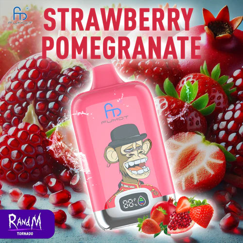 Randm Tornado 12000 Bouffees Strawberry Pomegranate Gout de Big Puffs