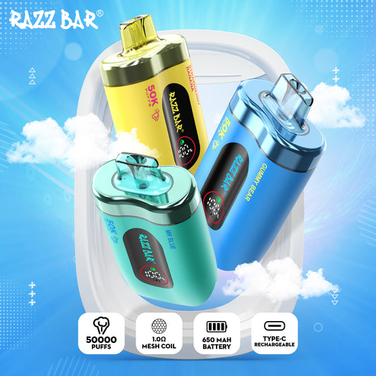 650 mAh rechargeable Puff Razz Bar 50K Taff