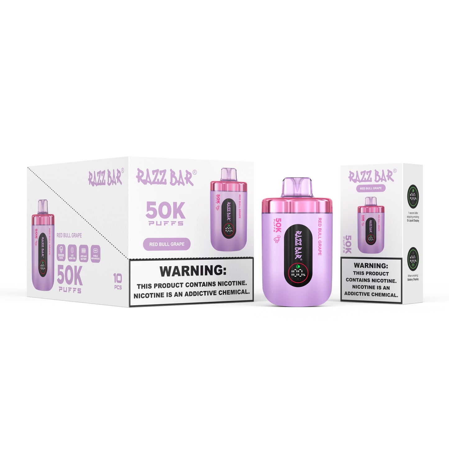 650 mAh rechargeable Puff Razz Bar 50K Taff