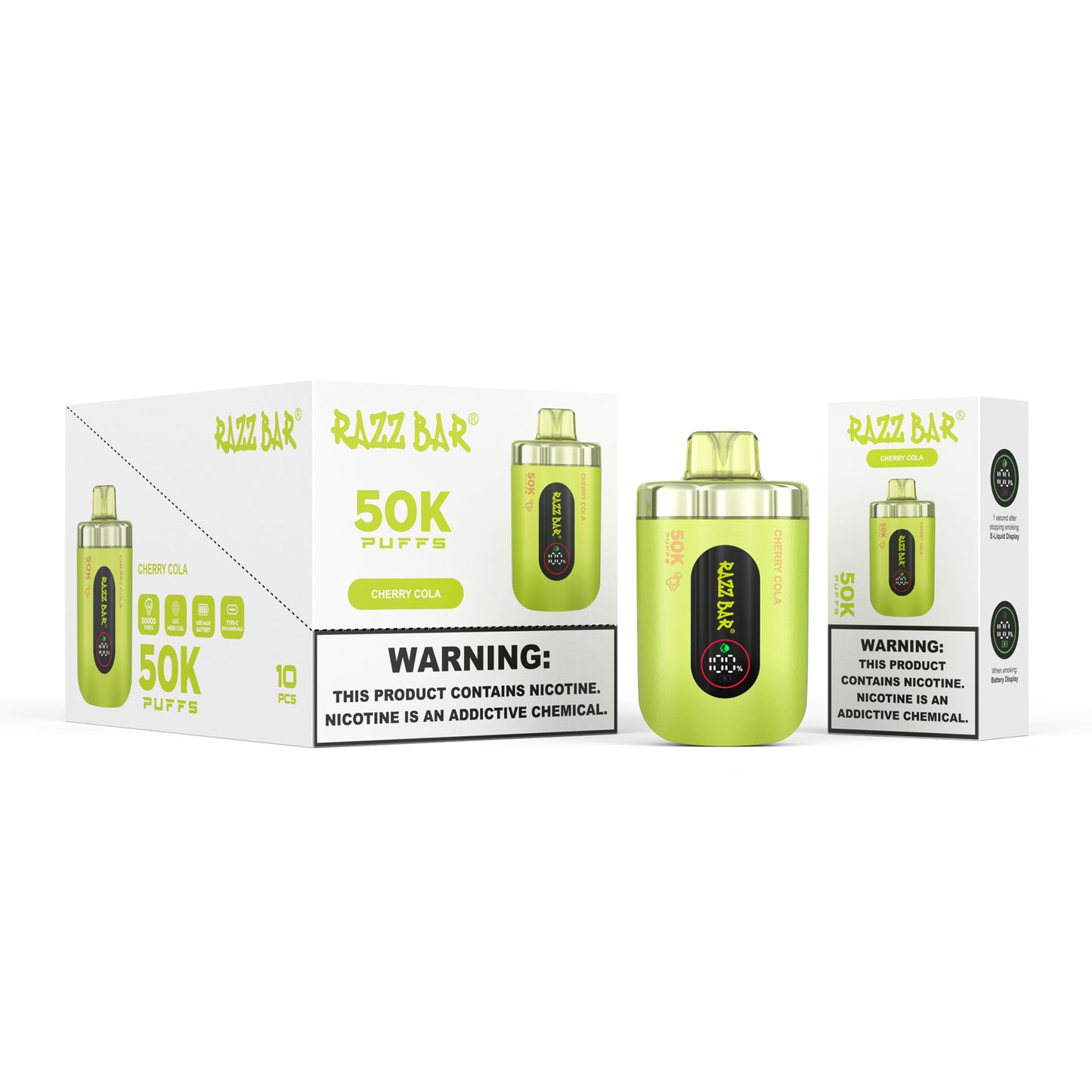 650 mAh rechargeable Puff Razz Bar 50K Taff