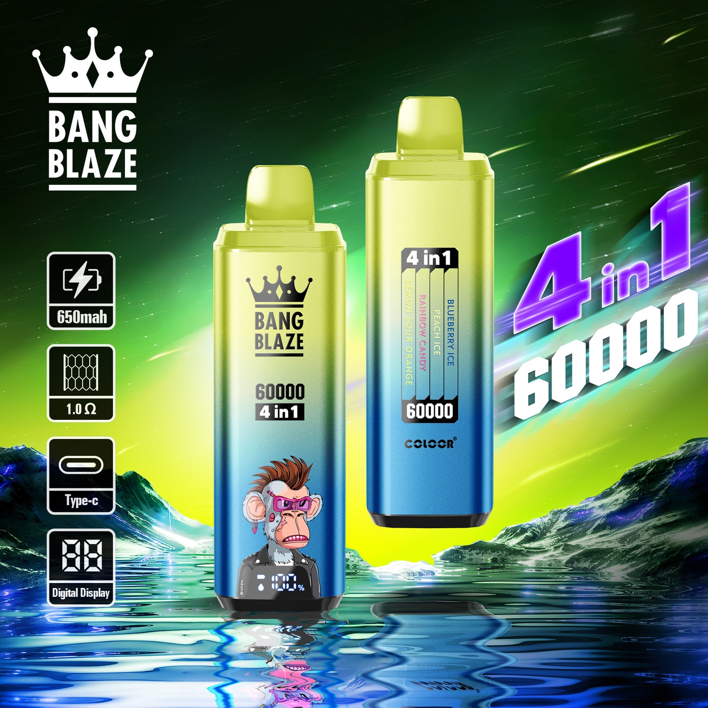 Puff 20K Nicotine Cigarette électronique Jetable 4 in 1 Gout with 60 ml Liquide