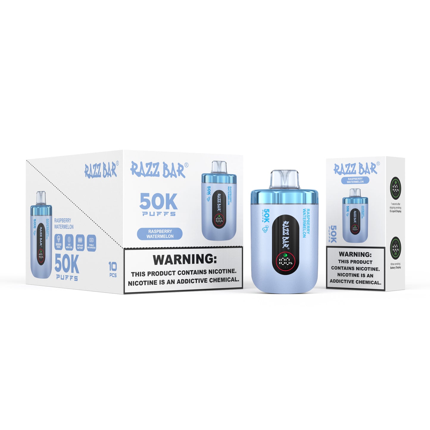 650 mAh rechargeable Puff Razz Bar 50K Taff