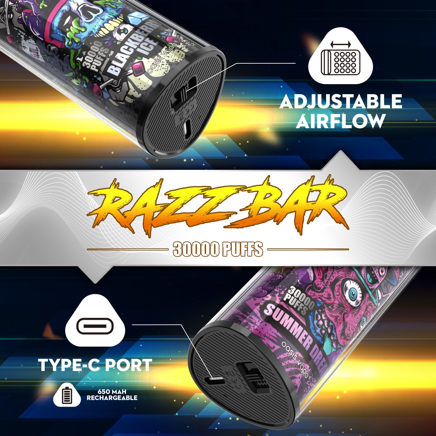 Razz Bar 30000 Puffs Vape 1.0 Ω Mesh Coil