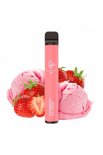 Elf Bar 600 Vape - Strawberry Ice Cream