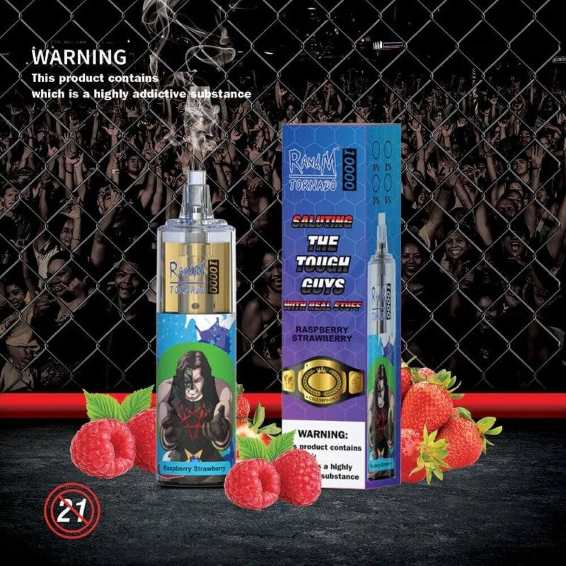 Randm Tornado Puff 10k Taff Raspberry Strawberry Cigarettes électroniques Jetables