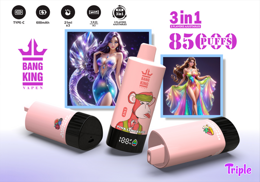 Puff Bang King 85K Bouffees 3-in-1 Gout Nicotine Cigarette électronique Jetable