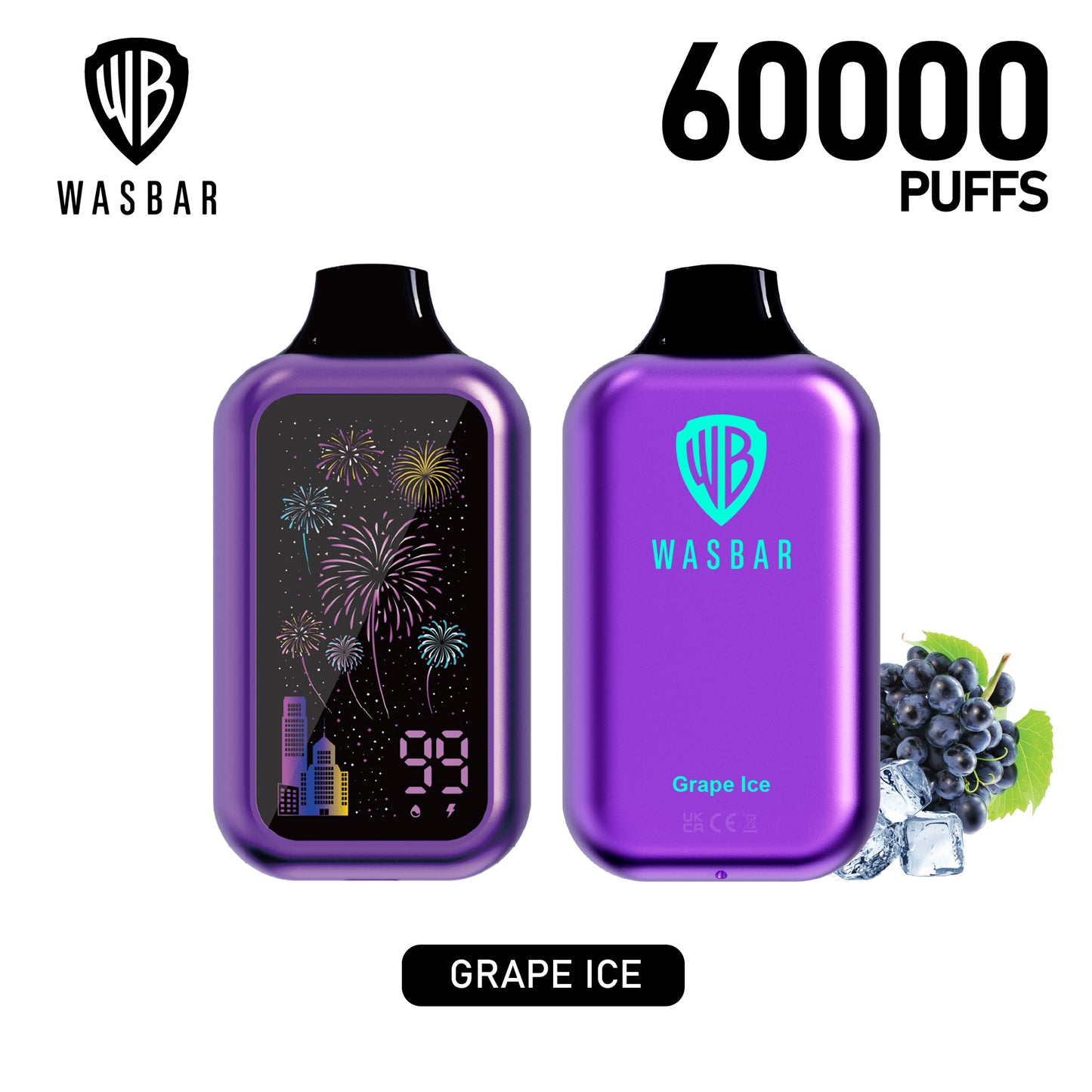 WASBAR 60K bouffées Grape Ice