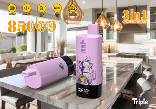 Puff 85K Taff Vape Jetable -  Strawberry Watermelon & Triple Melon & Strawberry Ice Triple Gout
