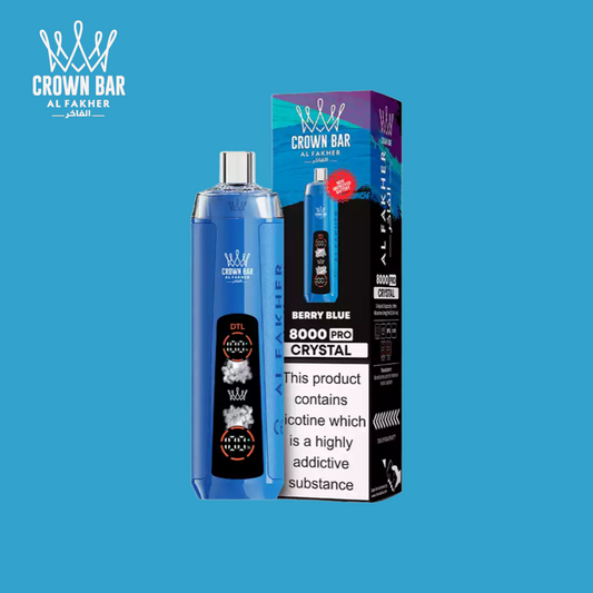 Al Fakher Crown Bar 8000 Crystal – Berry Blue