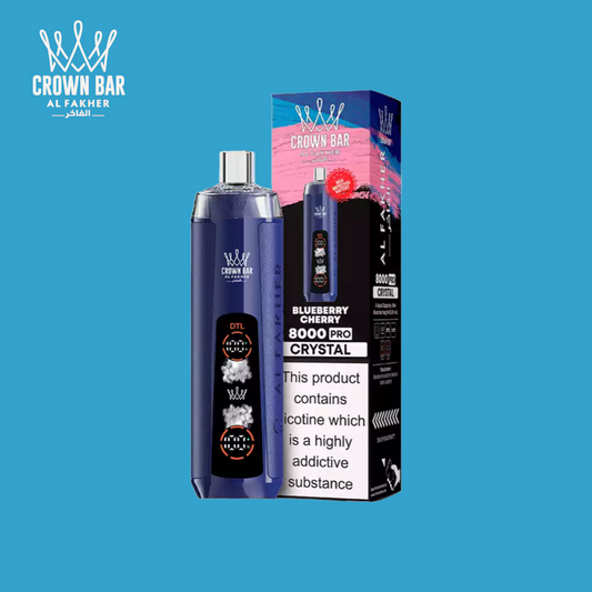 Al Fakher Crown Bar 8000 Crystal Vape Blueberry Cherry