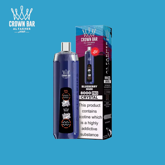 Blueberry Gum Al Fakher Crown Bar 8000 Crystal Vape