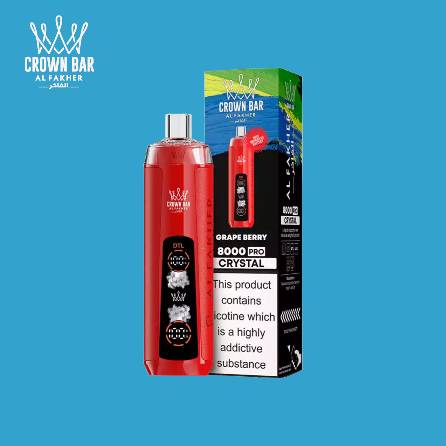 Al Fakher Crown Bar 8000 Taff Grape Berry