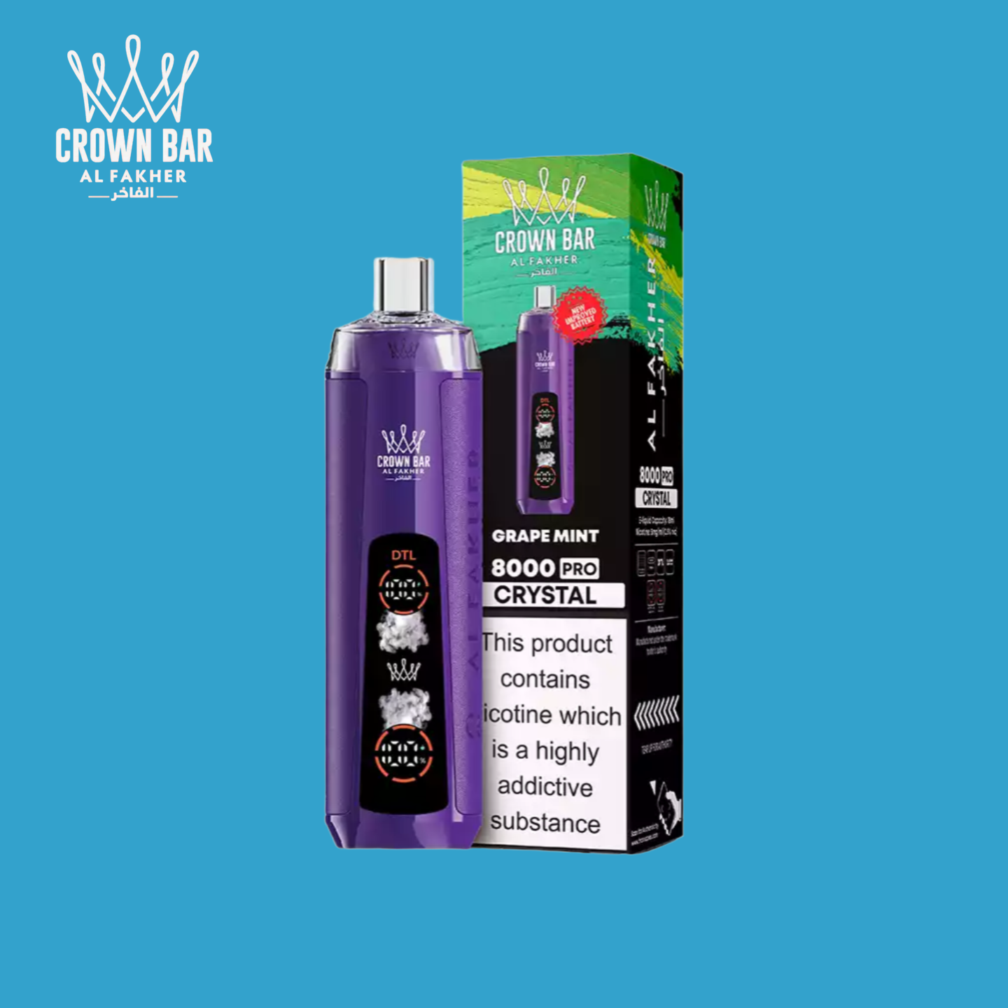 600 mAh Al Fakher Vape 8000 Puffs Grape Mint