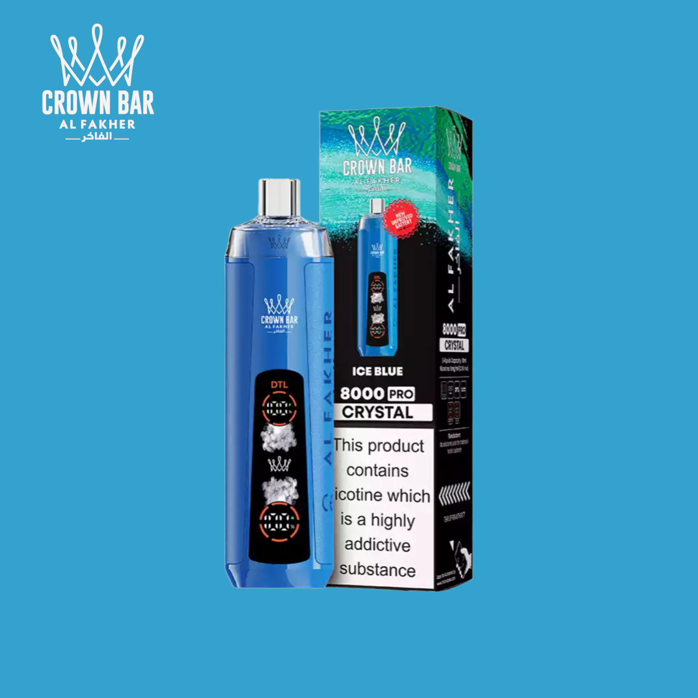 Al Fakher Vape 8000 Crystal – Ice Blue