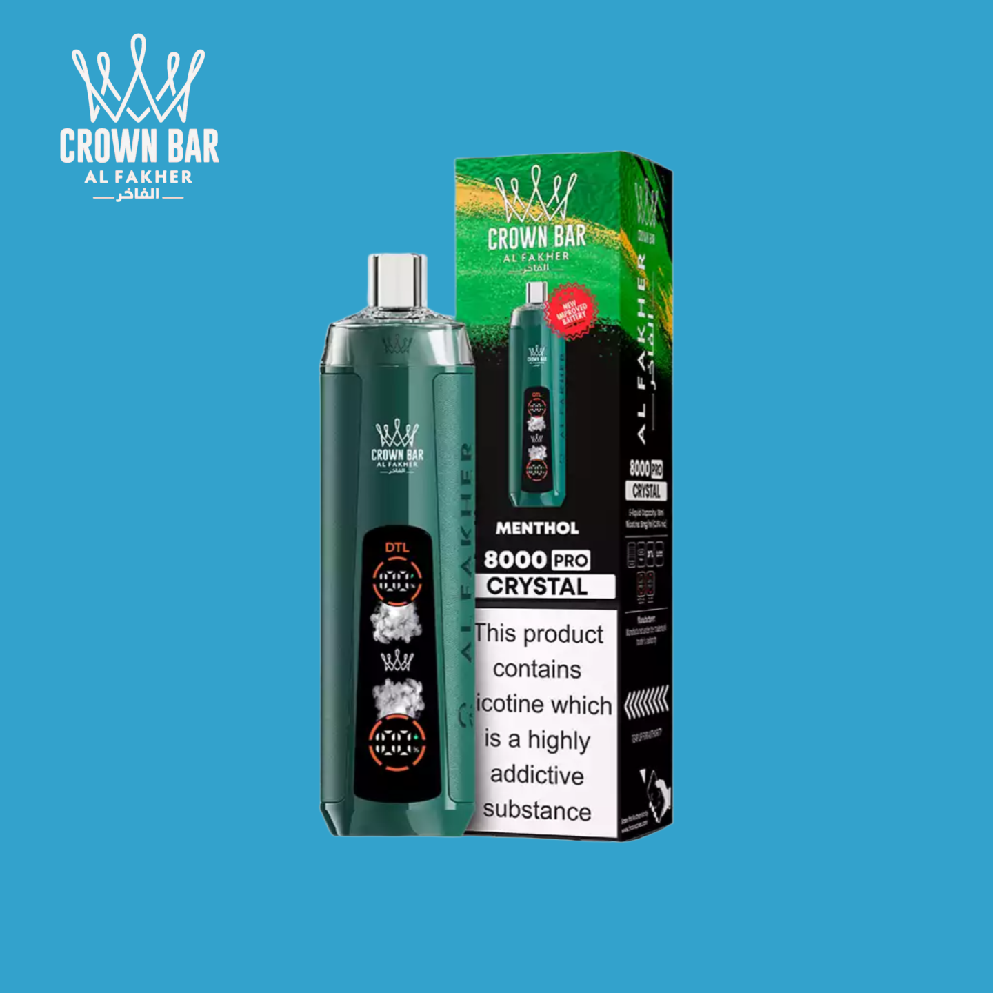 Al Fakher Vape Crown Bar 8000 Crystal Menthol