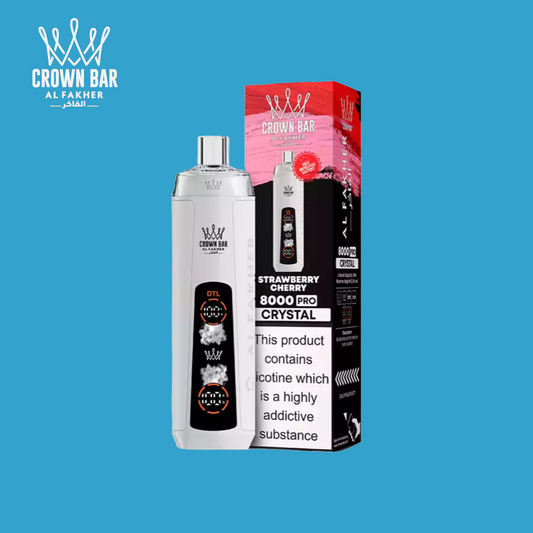 Al Fakher Crown Bar 8000 Crystal Vape Strawberry Cherry