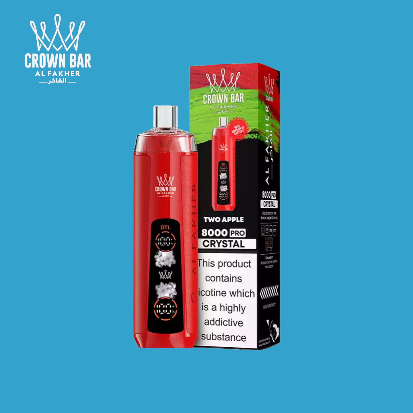 Al Fakher Crystal 8000 Taff Two Apple