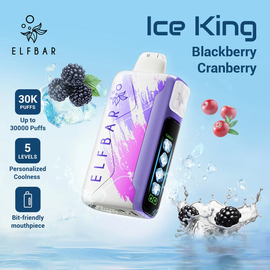 Elf Bar Ice King Puff 30000 Taff Cigarette électronique Jetable - Blackberry Cranberry Goût