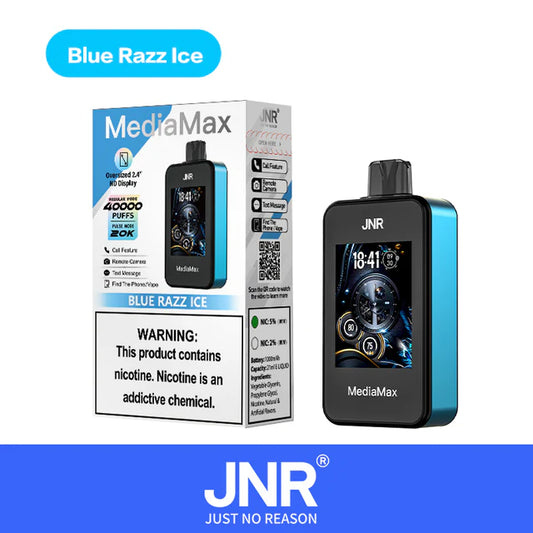 Puff 40K JNR Mediamax Cigarette électronique Jetable Blue Razz Ice