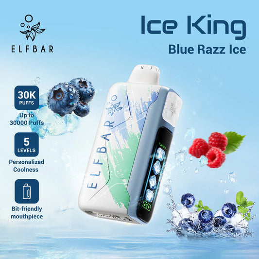 Blue Razz Ice - Prix Puff 30000 Taff Nicotine Cigarette électronique Jetable