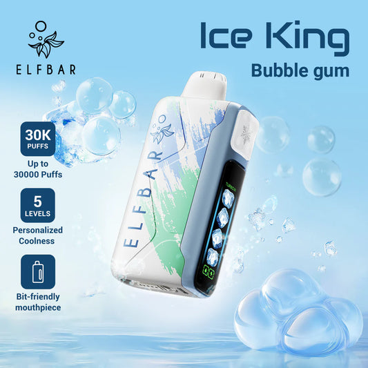 Bubble Gum Gout - Elf Bar Ice King Puff 30000 Taff Rechargeable Cigarette électronique