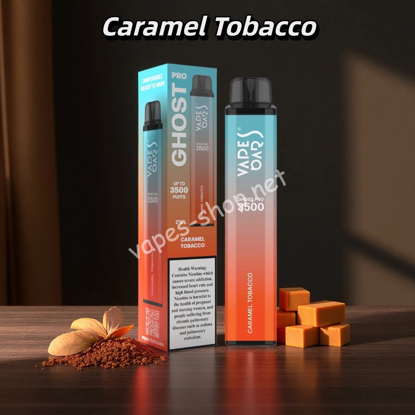 Caramel Tobacco Ghost Pro Puff 3500 Taff Vape Jetable