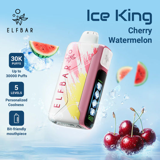 Cherry Watermelon - Elf Bar Ice King Puff 30000 Taff Liquide Cigarette électronique Jetable