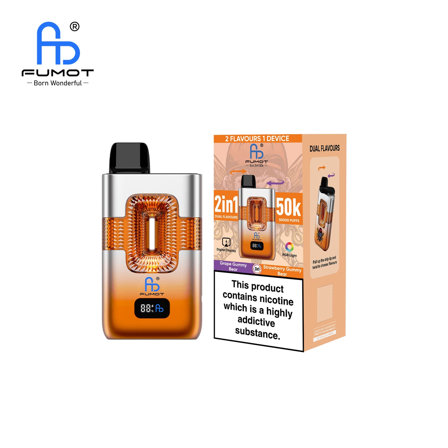 FUMOT ECO 2IN1 50K Grape Gummy Bear & Strawberry Gummy Bear